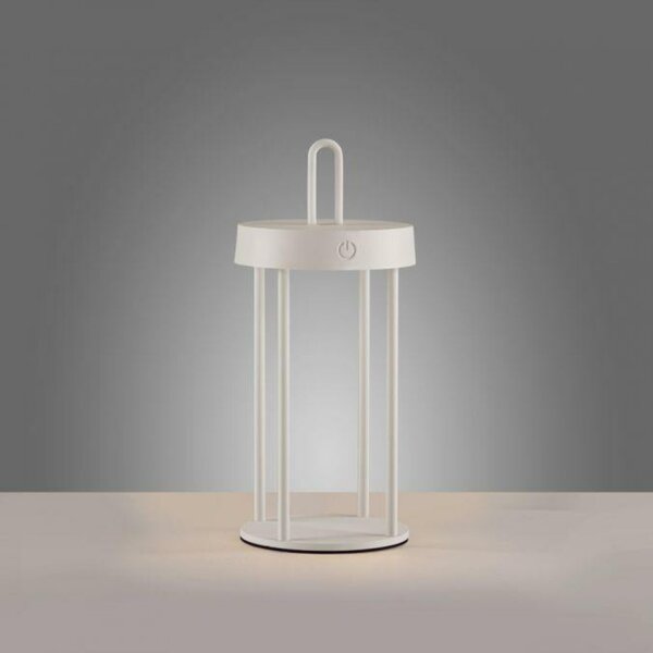 JUST LIGHT LED stolní lampa na baterie bílá 28cm dotykový stmívač IP44 zahradní svítidlo 2700K LD 19300-16