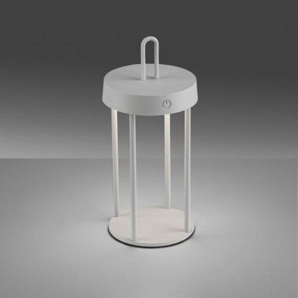 JUST LIGHT LED stolní lampa na baterie bílá 28cm dotykový stmívač IP44 zahradní svítidlo 2700K LD 19300-16
