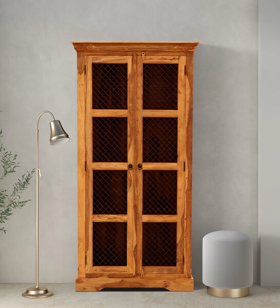 Rustikální vitrína z masivu palisandr 100x45x200