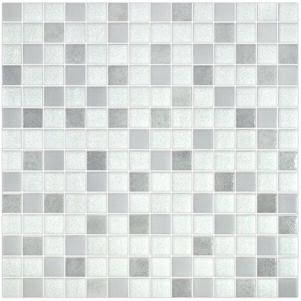 Hisbalit Skleněná mozaika bílá; šedá Mozaika ESTOCOLMO 2,5x2,5 (33,3x33,3) cm - 25ESTOCLH