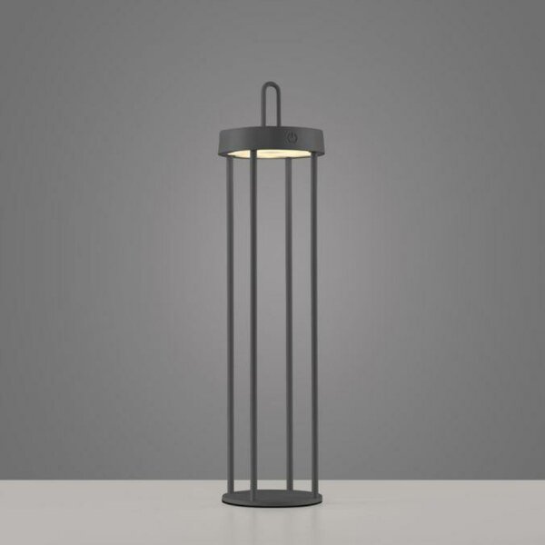 JUST LIGHT LED stolní lampa na baterie černá 50cm dotykový stmívač IP44 zahradní svítidlo 2700K LD 19301-18