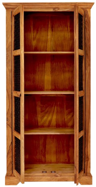 Rustikální vitrína z masivu palisandr 100x45x200