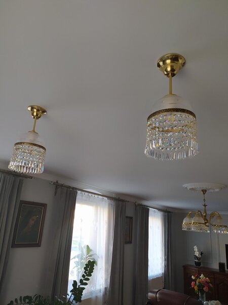 Lustr mosazný s ověsy L331CLN, Varianta Zlatý