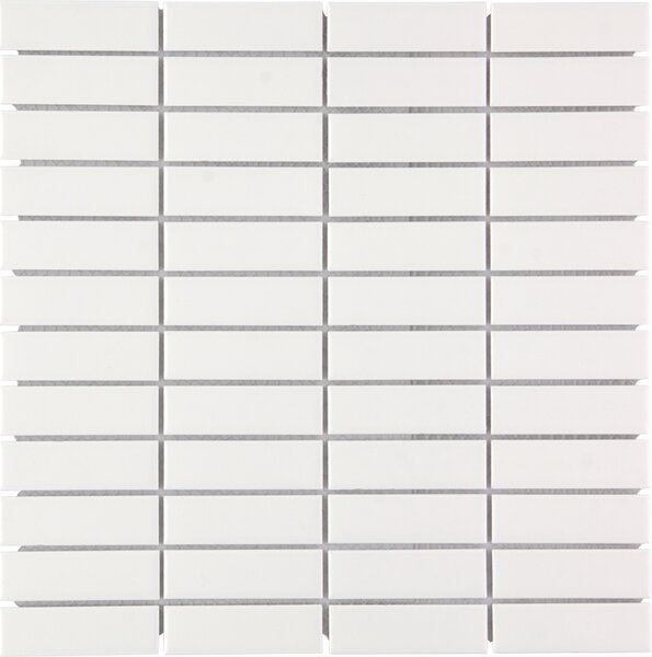 The Mosaic Factory Keramická mozaika bílá Mozaika PAR White Glossy 2,3x7,3 (30x30) cm - PARG100