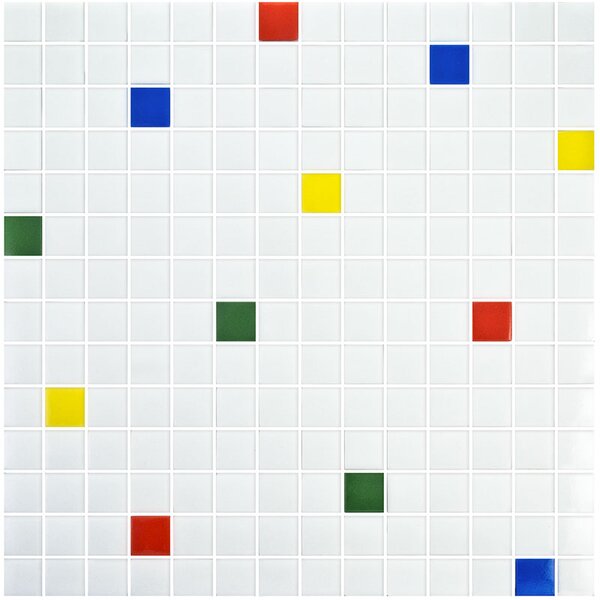 Hisbalit Skleněná mozaika bílá Mozaika PLAY 2,5x2,5 (33,3x33,3) cm - 25PLAYLH