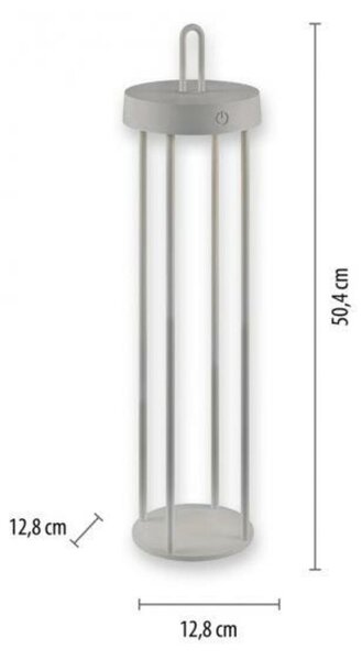JUST LIGHT LED stolní lampa na baterie mobilní 50cm dotykový stmívač IP44 zahradní svítidlo 2700K LD 19301-40
