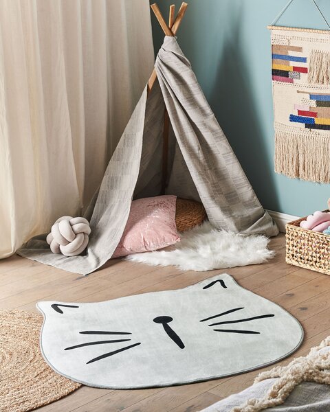Dětský koberec KITTY Šedá ø 100 cm