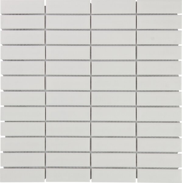 The Mosaic Factory Keramická mozaika bílá Mozaika PAR White Mat 2,3x7,3 (30x30) cm - PARM140