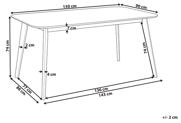 Jídelní stůl EPHRATA Tmavý mahagon 150 cm 90 cm