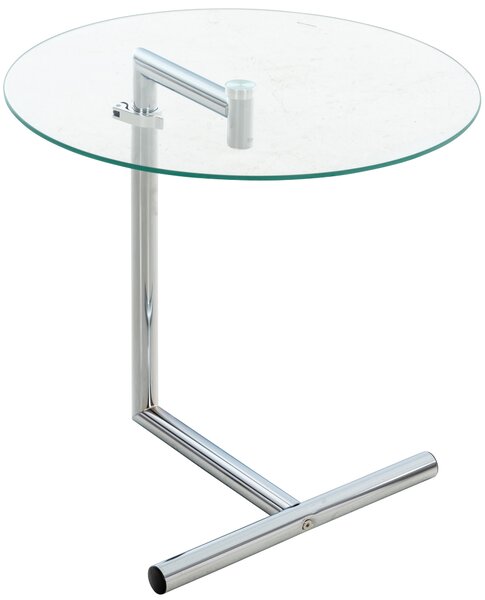 Stůl skleněný kulatý - v41 - 64 cm x Ø45 cm - Transparentní / sklo