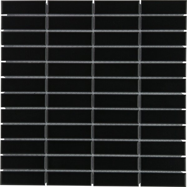 The Mosaic Factory Keramická mozaika černá Mozaika PAR Black Mat 2,3x7,3 (30x30) cm - PARM925