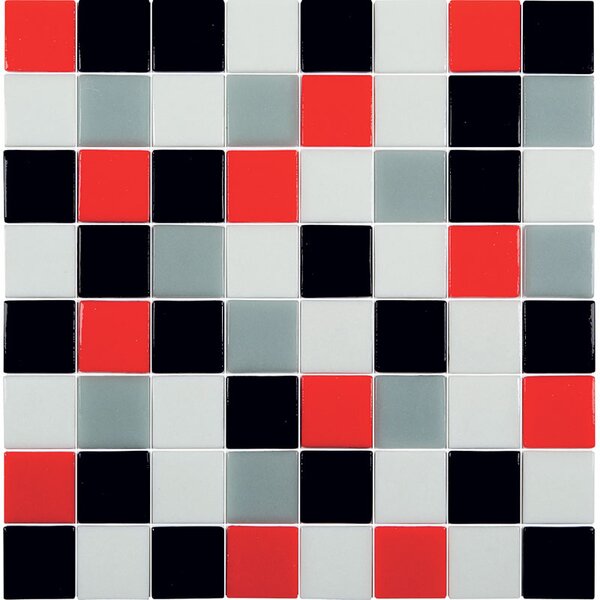 Hisbalit Skleněná mozaika červená Mozaika MANHATAN 4x4 (32x32) cm - 40MANHALH