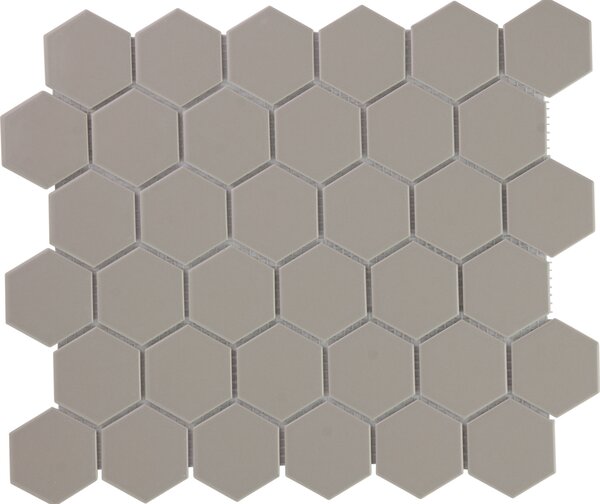 The Mosaic Factory Obklad keramická béžová Mozaika HEX5 Taupe Glossy hexagony 5,1x5,9 (28,1x32,5) cm - AFH13030