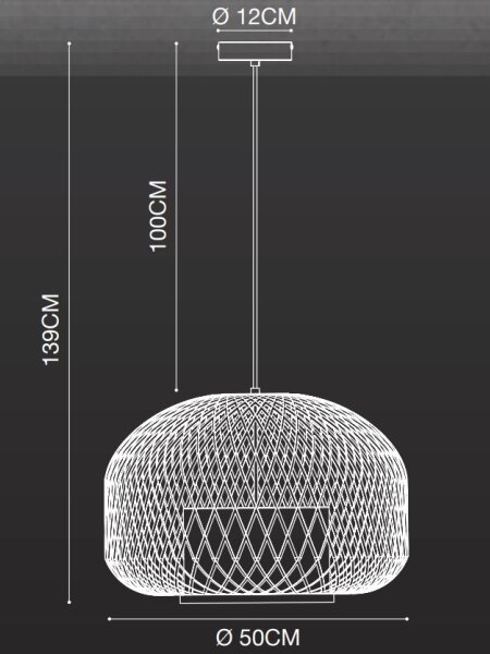 Nordlux - Lustr na lanku HISOKA 1xE27/40W/230V černá/bambus