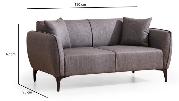 Pohovka dvousedačka Belasemma (tmavě šedá). Akce -25%