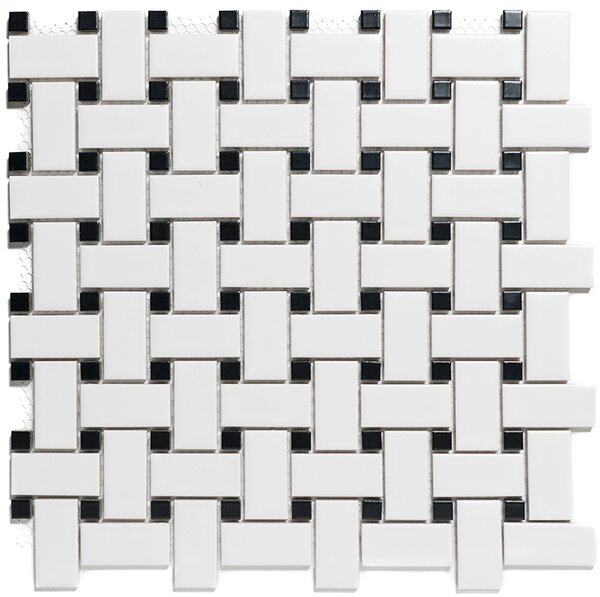 The Mosaic Factory Keramická mozaika bílá; černá; černo-bílá Mozaika PABW White and Black 2,3x4,8+1,5x1,5 (30x30) cm - PABW140925