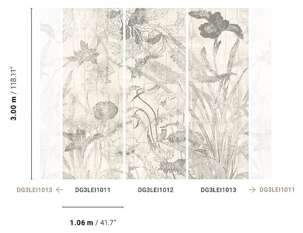 Vliesová fototapeta na zeď, Květiny, listy, DG3LEI1012, Wall Designs III, Khroma by Masureel