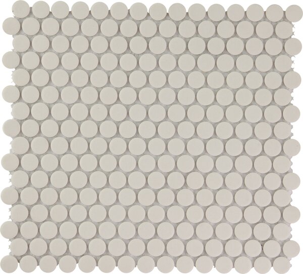 FIN Keramická mozaika béžová Mozaika KOLEČKA White prům. 1,9 (31,5x29,4) cm - LOP2010