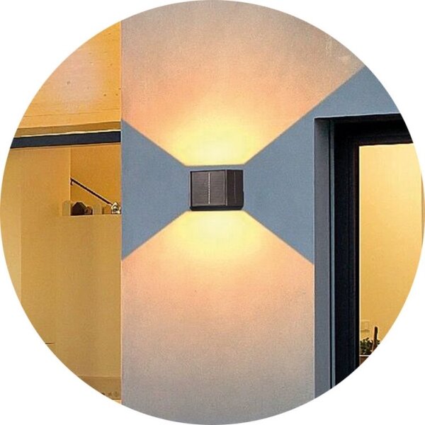 LED Solární nástěnné svítidlo CUBUS 2xLED/1,5W/3,7V 1500 mAh IP54