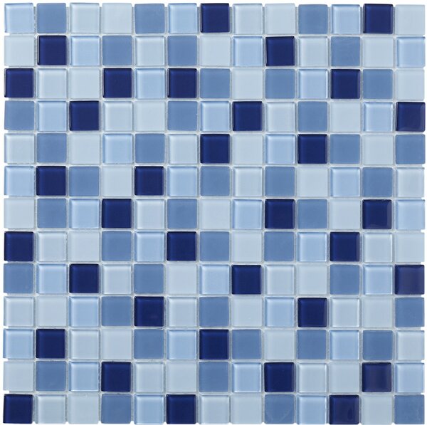 The Mosaic Factory Obklad skleněná modrá Mozaika Blue mix 2,3x2,3 (31,8x31,8) cm - MOMIX20