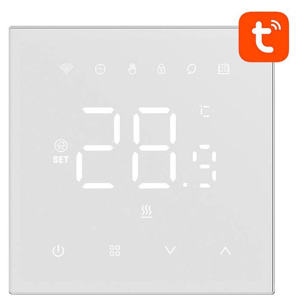 Chytrý termostat Avatto WT410-16A-W elektrické topení 16A WiFi