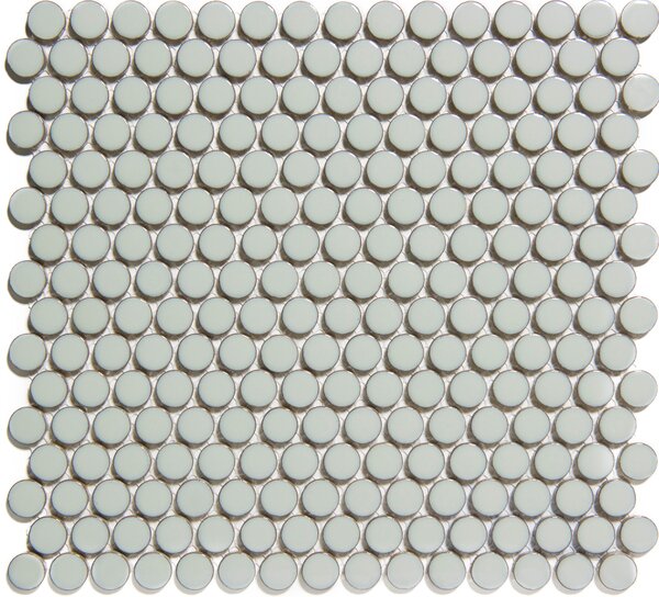 The Mosaic Factory Keramická mozaika šedá Mozaika Light Grey Edge prům. 1,9 (31,5x29,4) cm - VKN330
