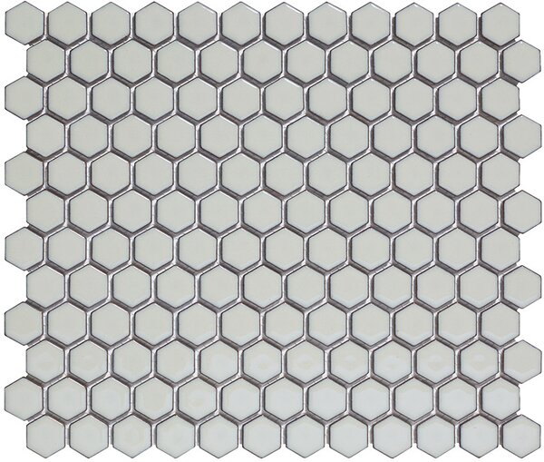 The Mosaic Factory Keramická mozaika šedá Mozaika HEX Soft Grey Edge Glossy 2,3x2,6 (26x30) cm - AFH23330
