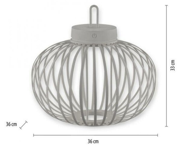 JUST LIGHT LED stolní lampa průměr 36cm moblní na baterie USB IP44 stmívatelné dotykem 2700K LD 19304-40
