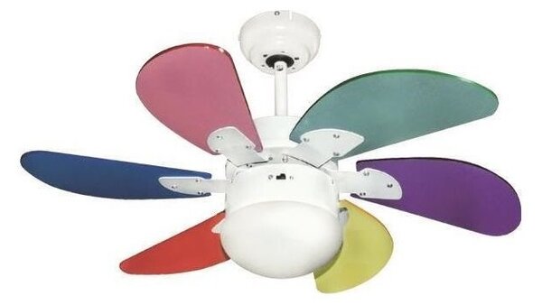 Stropní ventilátor 1xE27/70W/230V pr. 90 cm pestrobarevná + dálkové ovládání