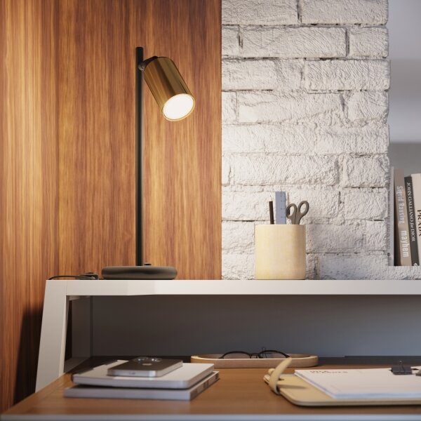 Sollux SL.1389 - Stolní lampa WINX 1xGU10/10W/230V černá/zlatá