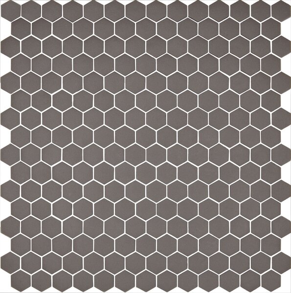 Hisbalit Skleněná mozaika šedá Mozaika 563 HEXAGONY 2,3x2,6 (33,3x33,3) cm - HEX563MH