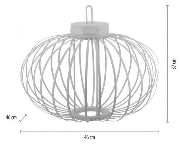 JUST LIGHT LED stolní lampa průměr 46cm bílé na baterie USB IP44 stmívatelné dotykem 2700K LD 19305-16