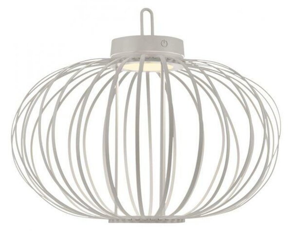 JUST LIGHT LED stolní lampa průměr 46cm bílé na baterie USB IP44 stmívatelné dotykem 2700K LD 19305-16