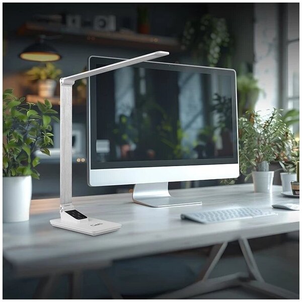 LED Stmívatelná stolní lampa s USB LED/7W/230V 3000K/4000K/5500K bílá