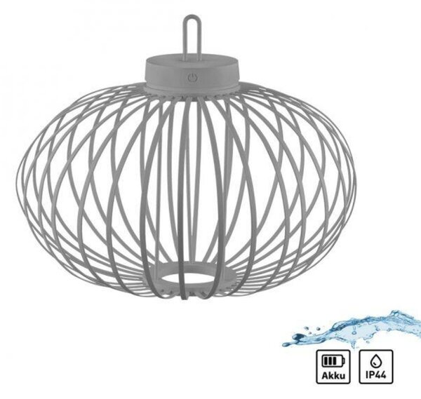 JUST LIGHT LED stolní lampa průměr 46cm moblní na baterie USB IP44 stmívatelné dotykem 2700K LD 19305-40