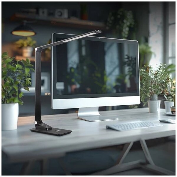 LED Stmívatelná stolní lampa s USB LED/7W/230V 3000K/4000K/5500K černá