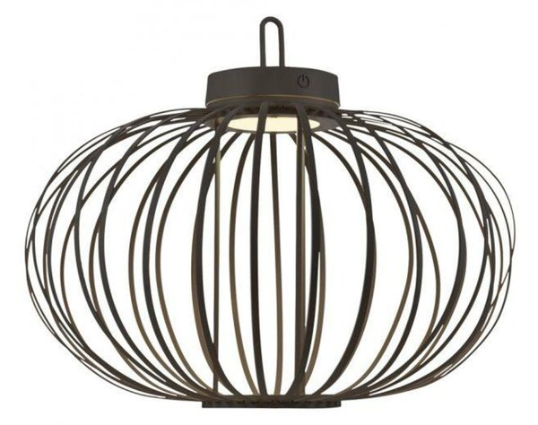 JUST LIGHT LED stolní lampa průměr 46cm černá na baterie USB IP44 stmívatelné dotykem 2700K LD 19305-18