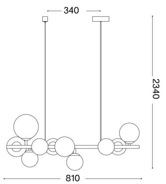 Ideal Lux - LED Lustr na lanku PERLAGE 10xG9/3W/230V 81 cm zlatá/kouřová