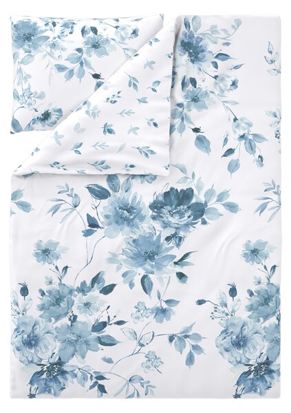 Livarno® Ložní povlečení Renforcé, 140 x 200 cm, 70 x 90 cm (modrá/bílá) (100407979003)