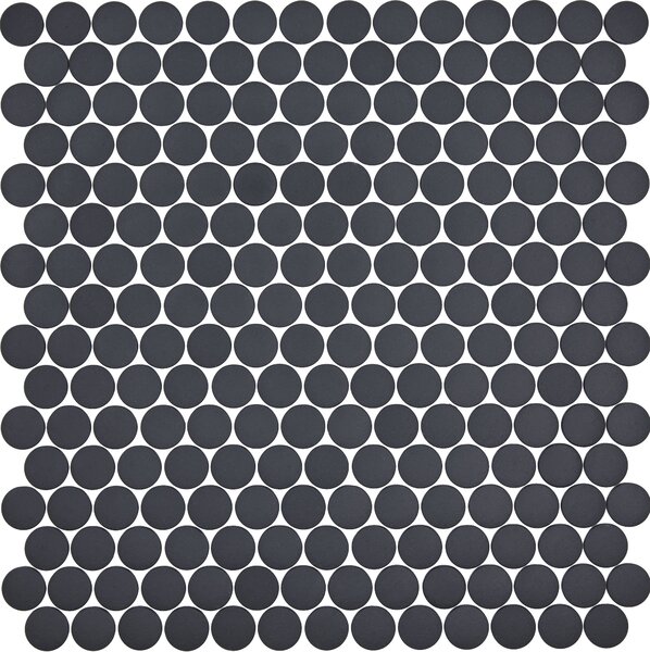Hisbalit Skleněná mozaika černá Mozaika 564 KOLEČKA prům. 2,2 (33,3x33,3) cm - KO564MH