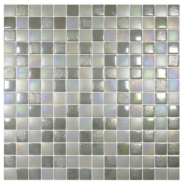 Hisbalit Skleněná mozaika stříbrná; šedá Mozaika TEXTURAS SUITE 2,5x2,5 (33,3x33,3) cm - 25SUITE