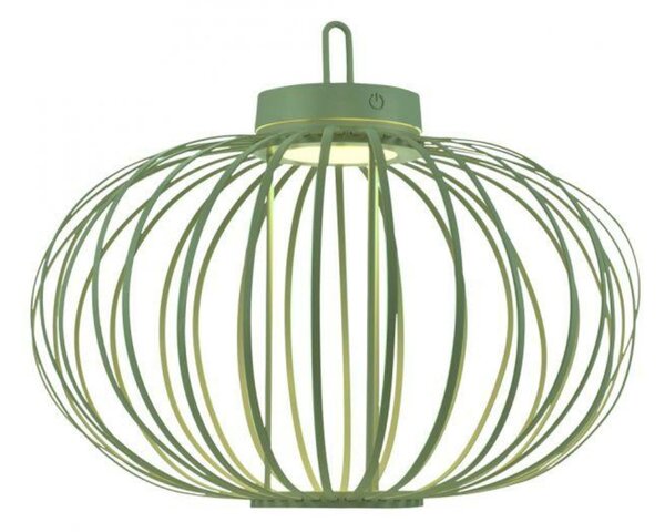 JUST LIGHT LED stolní lampa průměr 46cm zelená na baterie USB IP44 stmívatelné dotykem 2700K LD 19305-43