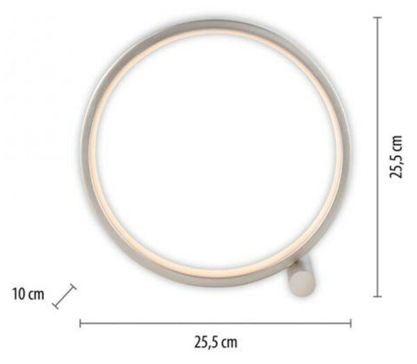 JUST LIGHT LED stolní lampa stříbrný kruh minimalistické šňůrový vypínač 3000K LD 15395-21