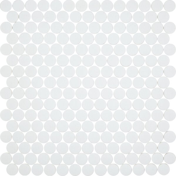 Hisbalit Skleněná mozaika bílá Mozaika 568 ROUND prům. 2,2 (33,3x33,3) cm - KO568MH