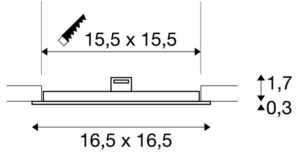 LA 1004698 SENSER 18 DL vnitřní LED stropní zápustné svítidlo hranaté bílé, 4000 K - BIG WHITE (SLV)