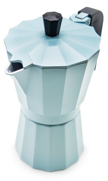 Moka konvička Moshi, na 6 šálků – pastelově modrá, pro intenzivní aroma, stylový design