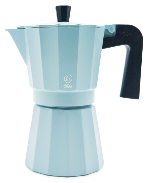 Moka konvička Moshi, na 6 šálků – pastelově modrá, pro intenzivní aroma, stylový design