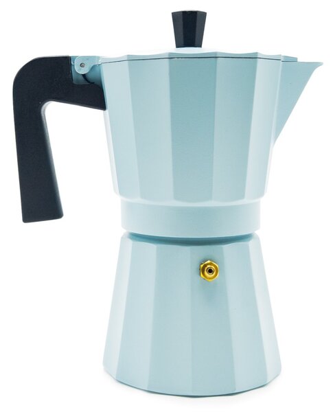 Moka konvička Moshi, na 6 šálků – pastelově modrá, pro intenzivní aroma, stylový design
