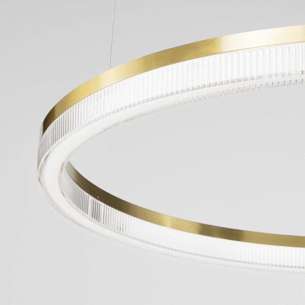 Ideal Lux - LED Lustr na lanku CROWN LED/42W/230V 3000K pr. 80 cm CRI 90 mosaz
