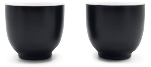 Porcelánová čajová souprava Agatha‘s Bester Strala, matně černá, konvice 0,9 l a 2 šálky, s nerezovým sítkem
